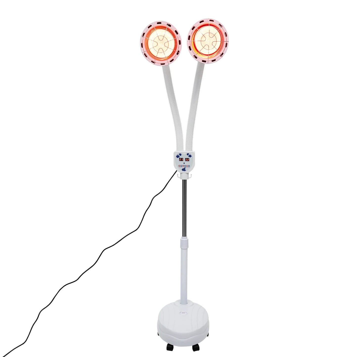 Infrared Therapy Lamp Double Head With Adjustable Temperature And Wheels
