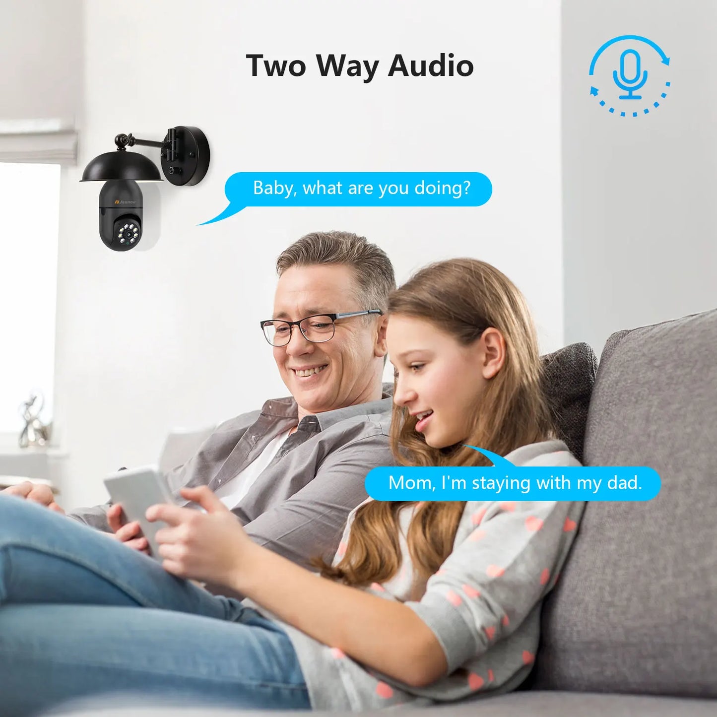 Jennov 2K WiFi Light Bulb Security Camera Outdoor Wireless