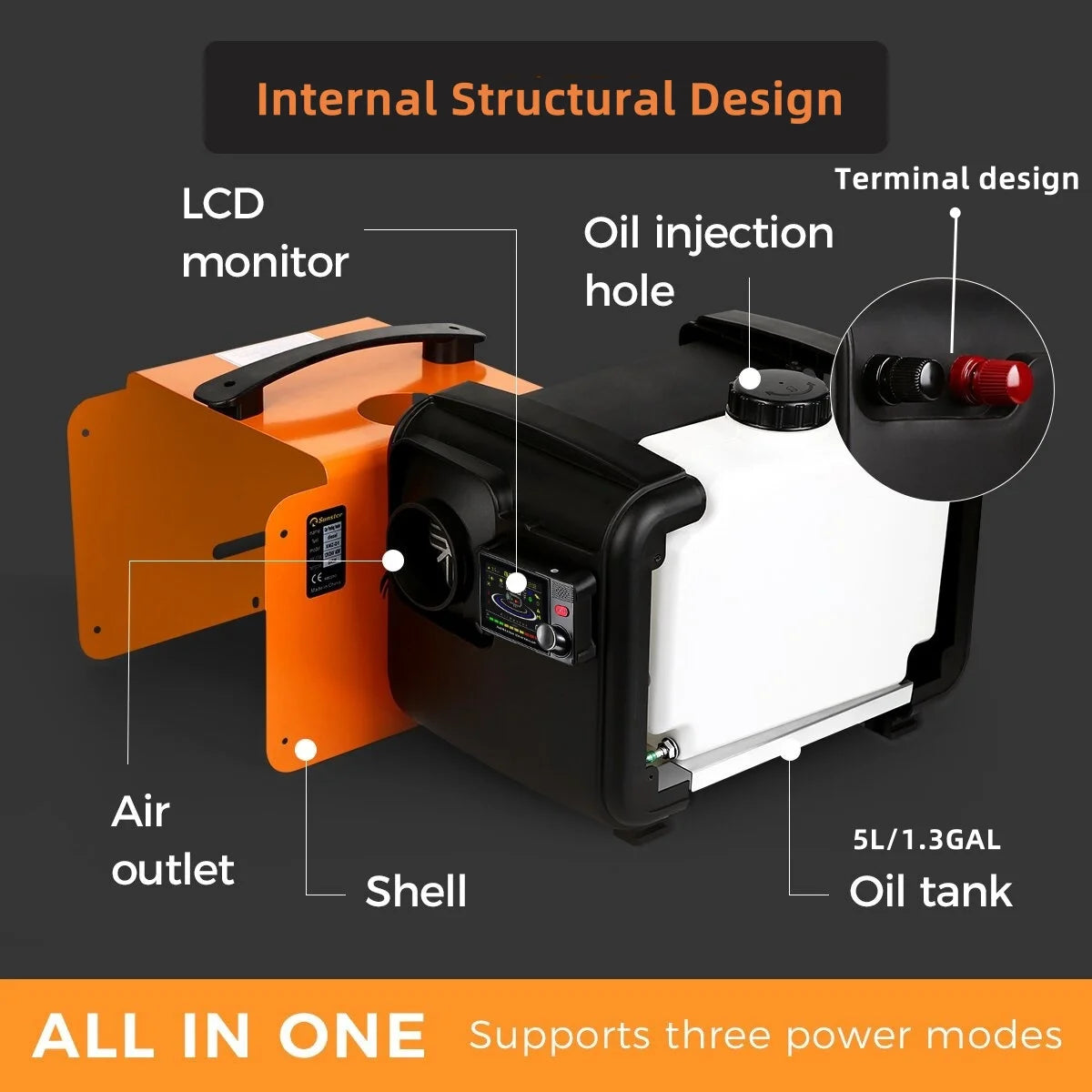 12V&24V&220V AC&DC Universal 8KW Diesel Air Heater All In One Parking Heater with bluetooth App Control For Home RV Vehicle
