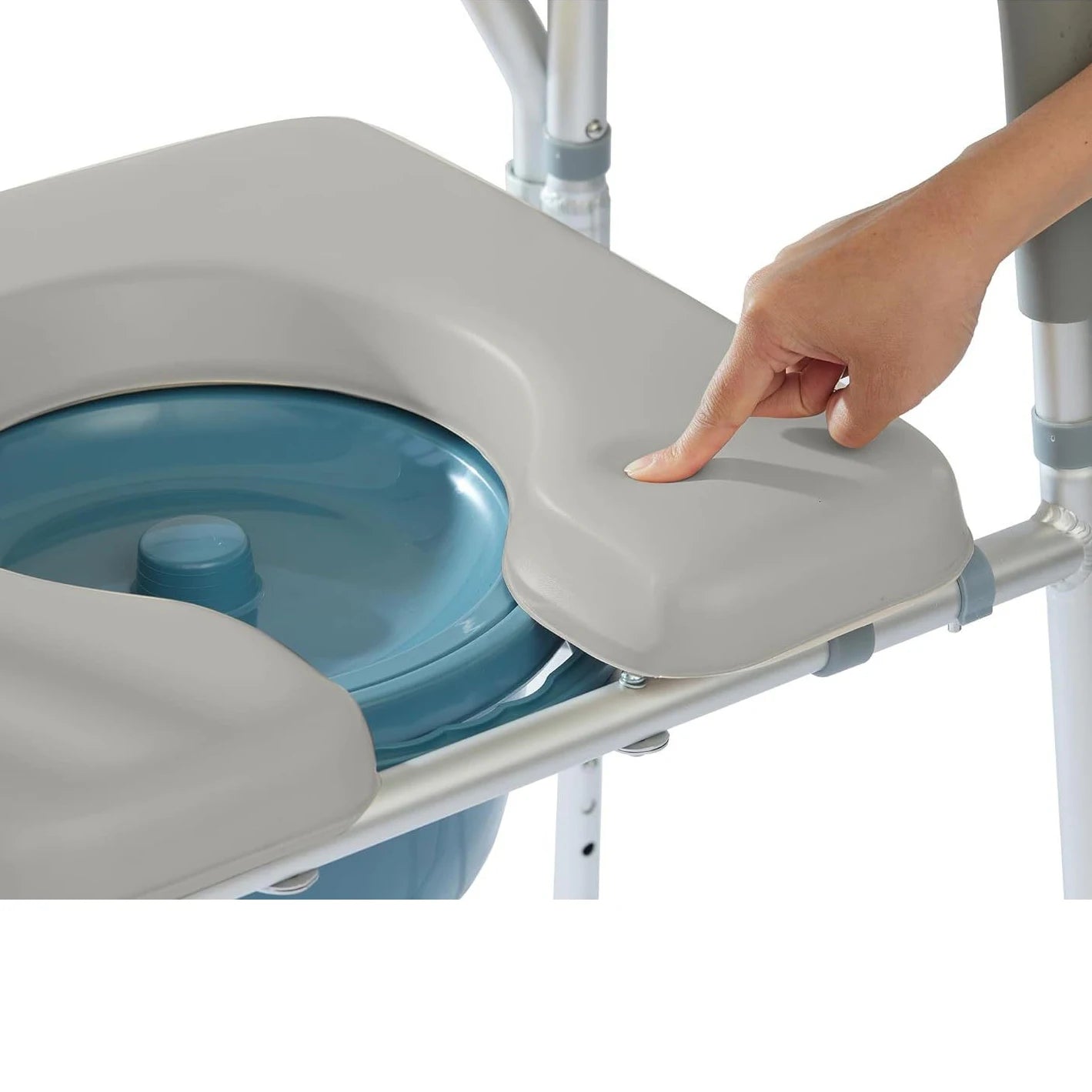 Twister.CK Raised Toilet Seat With Armrests And Storage Bag