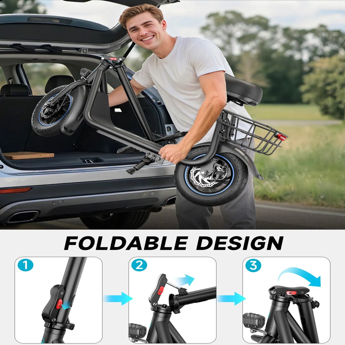 GYROOR Electric Scooter 450W LCD Display 22 Mile Range