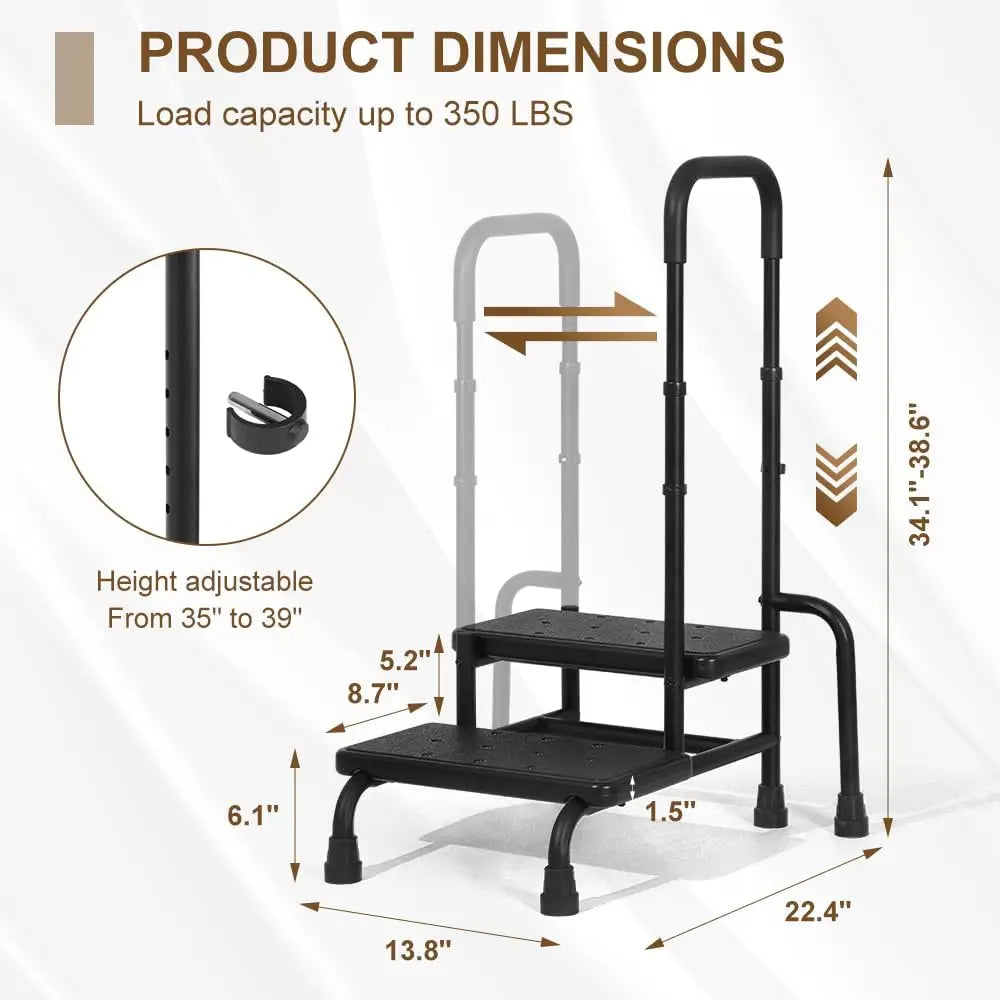 Hign Concerned Step Stool With Handle For Elderly 350 Lbs