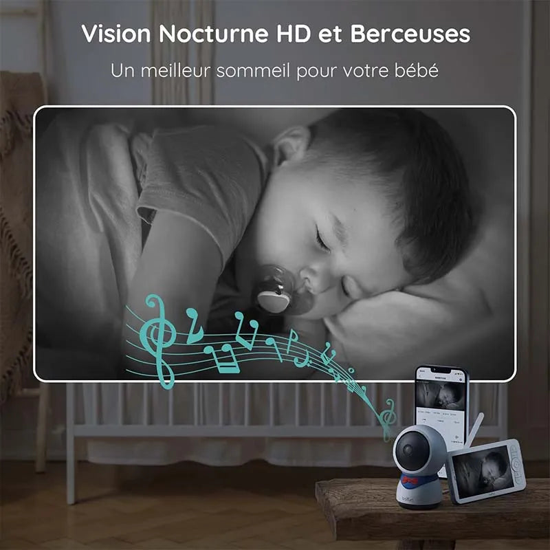 BOIFUN 1080P Baby Monitor Camera With PTZ Tracking