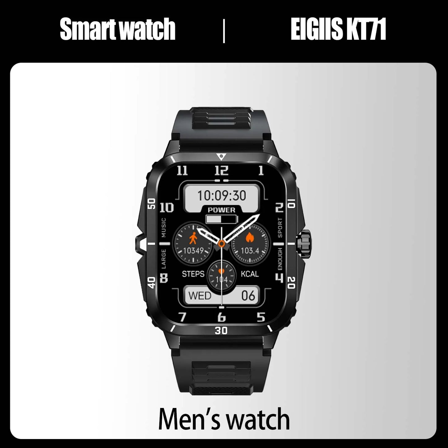 EIGIIS Smart Watch KT71 3ATM Waterproof Over 100 Sport Modes
