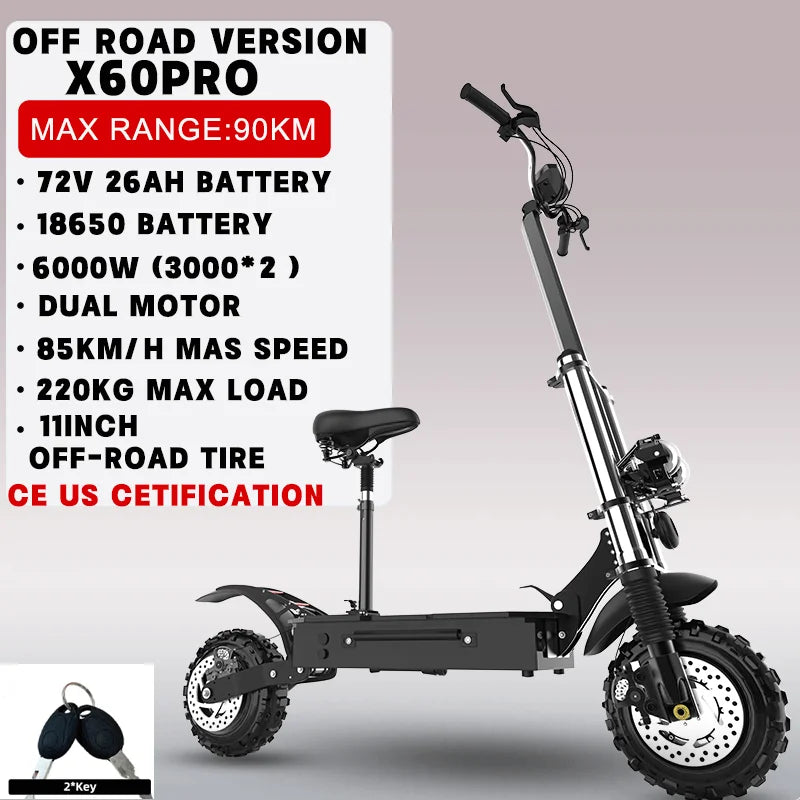 Jueshuai Outdoor Electric Scooter Dual Motor Folding With Removable Seat