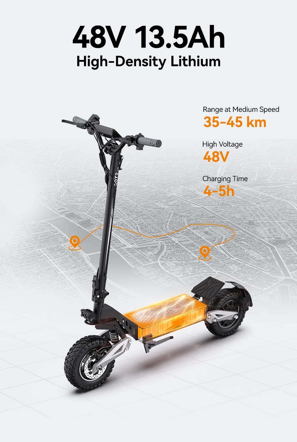 OOTD T10 Electric Scooter 900W Peak Power 48V Battery