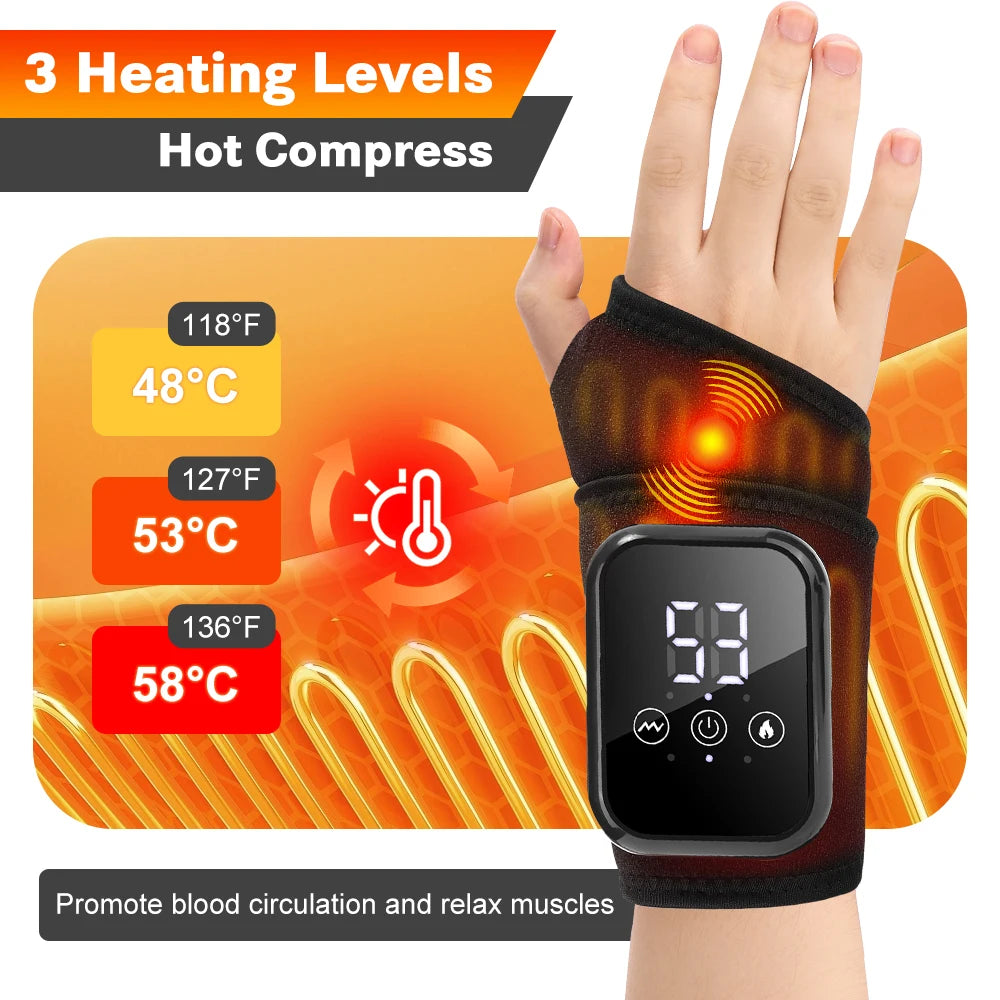 Agdoad Electric Heating Wrist Massager Wrap With Vibration