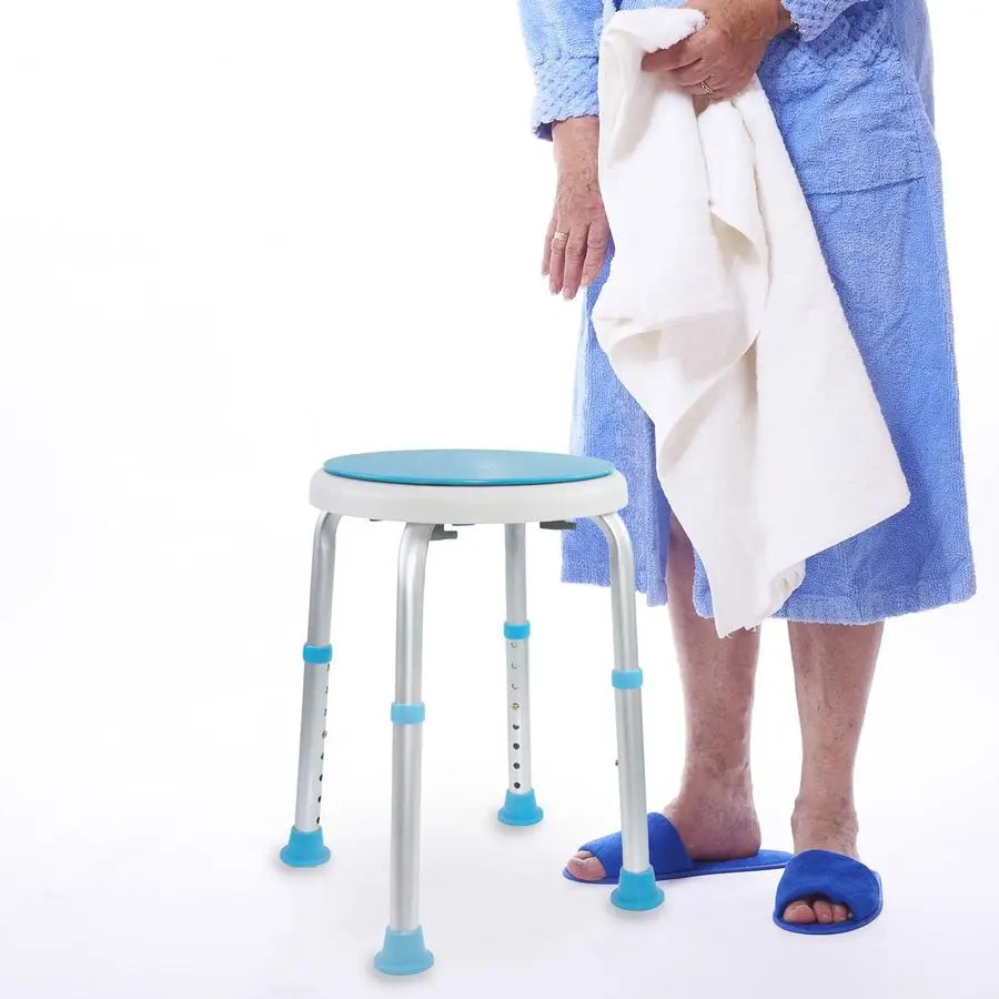 Medical Tool Adjustable Swivel Shower Stool With Anti Slip Tips