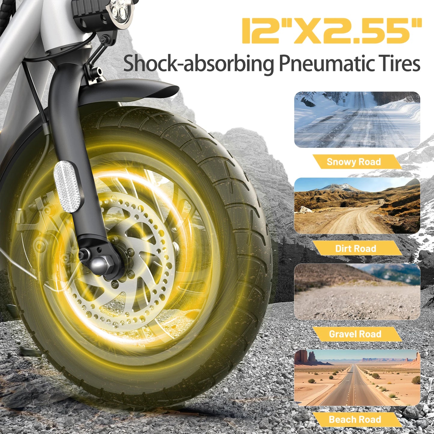 819W/1200W Electric Scooter with Seat, 12" Shock Tires, 500Wh Battery 30 Miles & 20MPH, Foldable E-Bike for Commuting