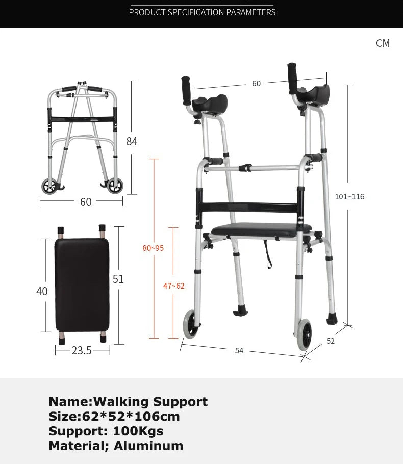 Aiboduo Elderly Walker With Wheel Walking Aid Hemiplegia