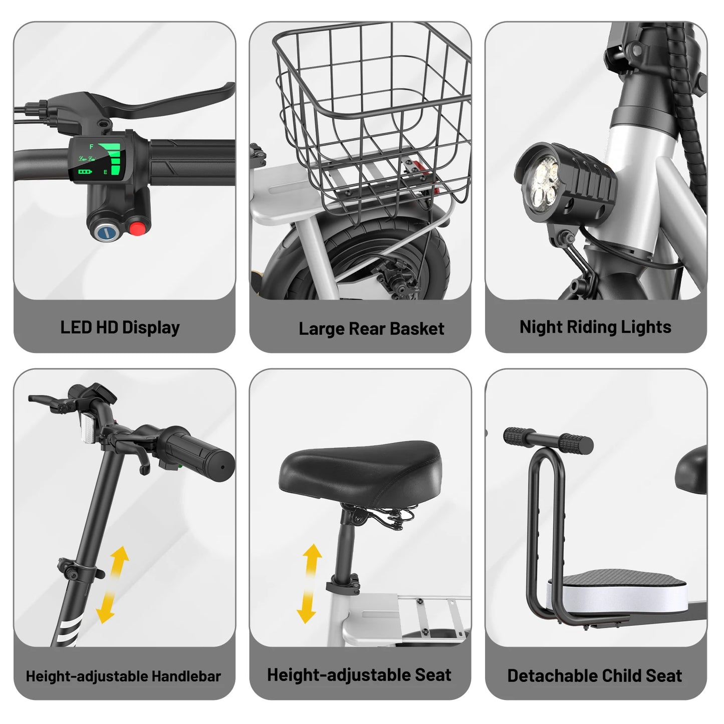 CAROMA Folding Electric Scooter With Seat For Commuting