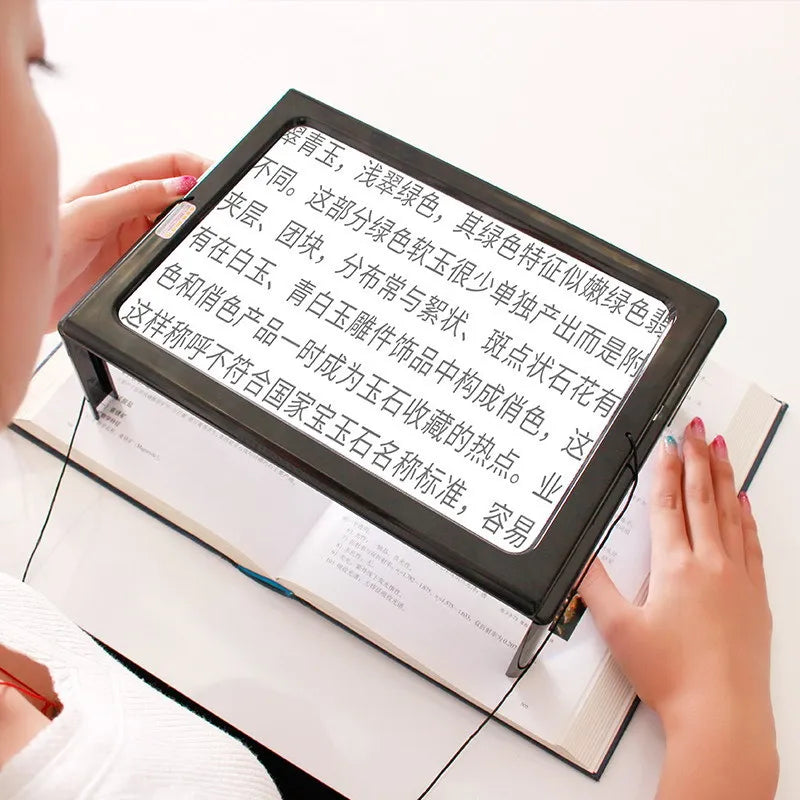 Square Magnifying Glass Desktop Reading Aid For Low Vision