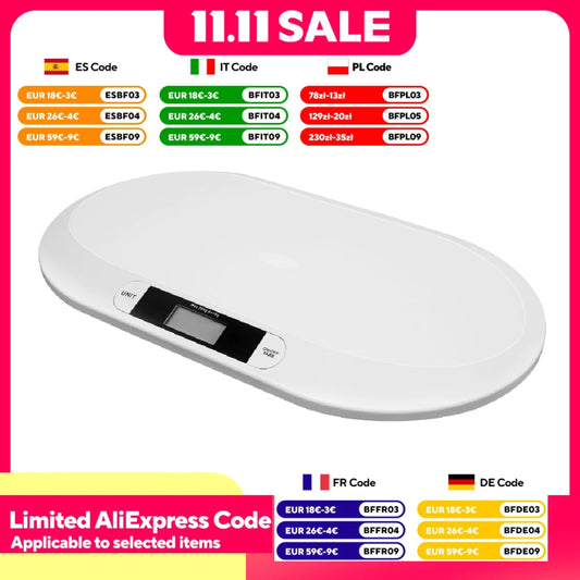 Digital Baby Scale – 44lb Capacity, High Precision Strain Gauge, Auto Shut-Off, Overload Indicator, Multi-Unit Display (kg/lb/st