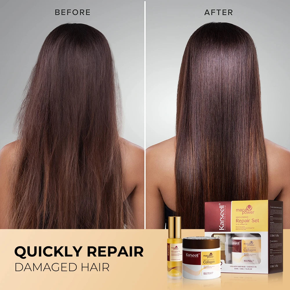 Karseell Collagen Hair Mask With Argan Oil Hair Serum Set