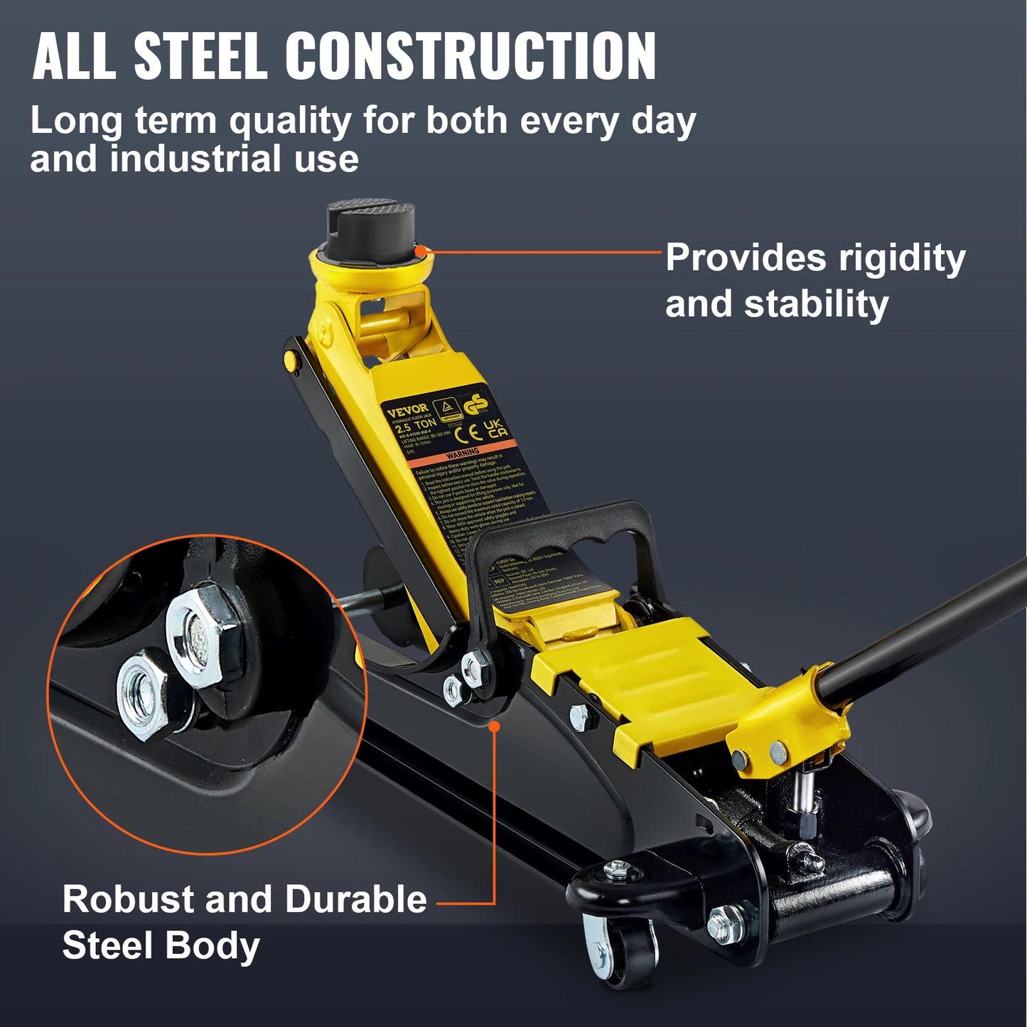 SucceBuy 2.5T Floor Hydraulic Jack Pneumatic Low Profile Floor Jack Heavy-Duty Steel Floor Jacks with Single Piston Lift Pump