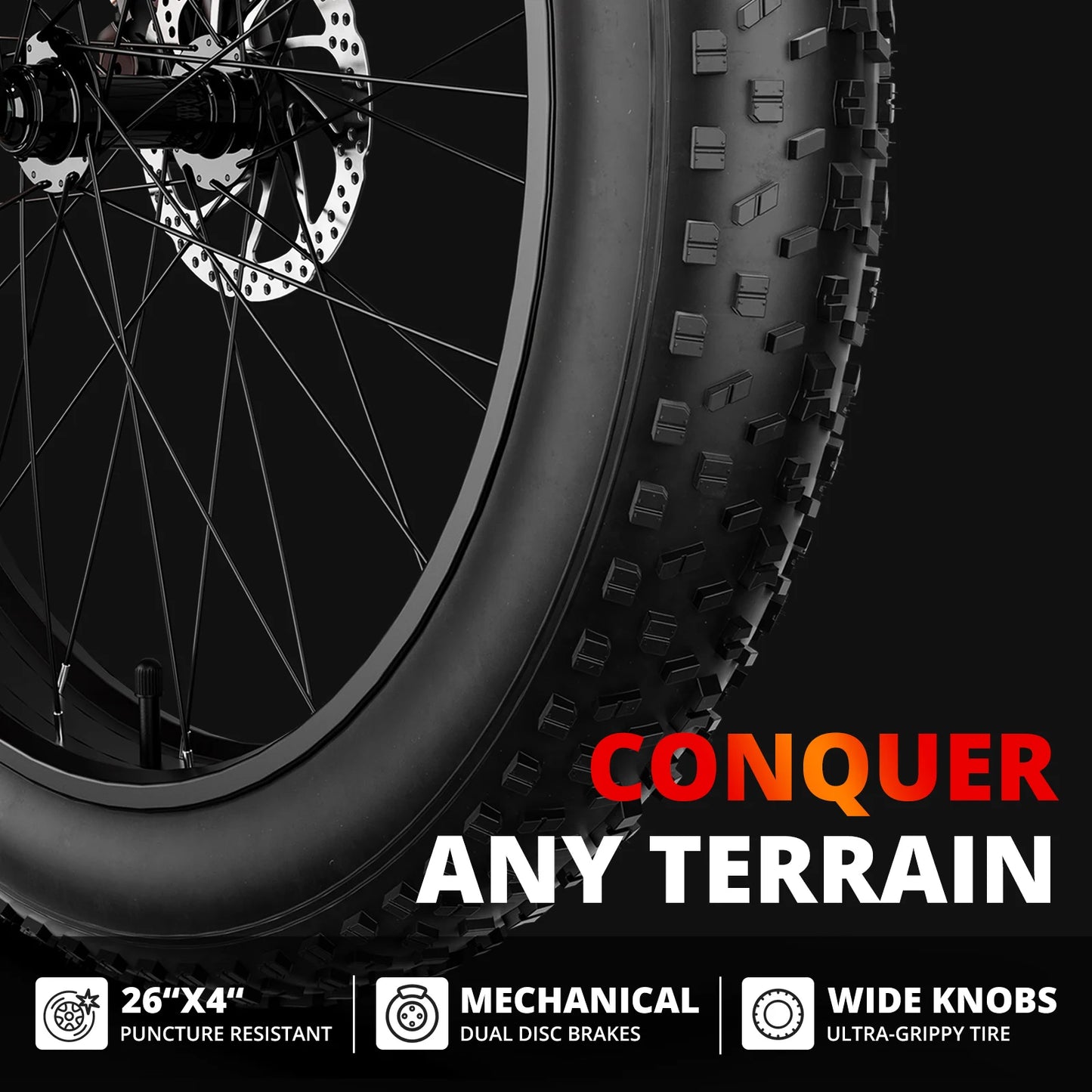 Amyet Electric Bike 1500W 48V 15Ah Fat Tire Mountain