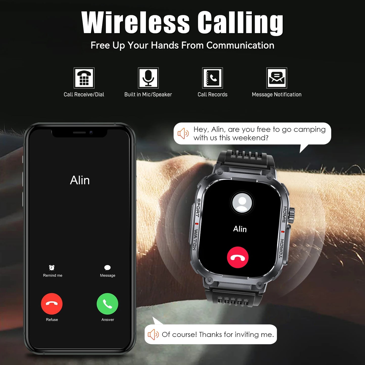 EIGIIS S320B Smart Watch Men 3ATM Waterproof