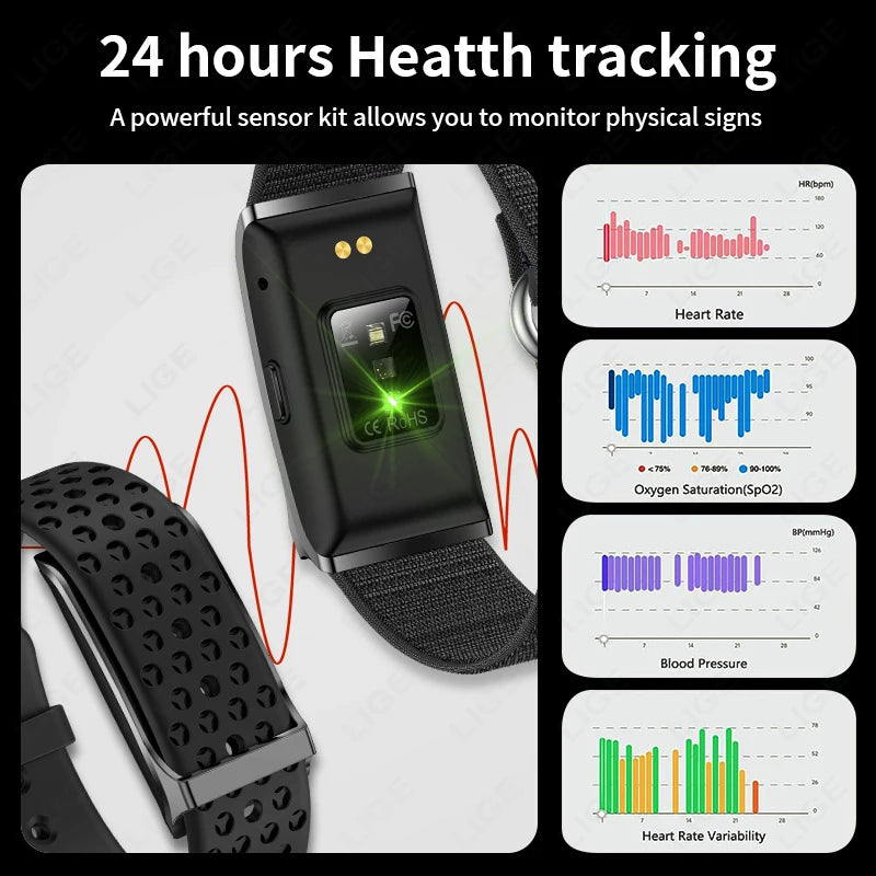 LIGE No Screen Design Smartband Sleep Health Tracking