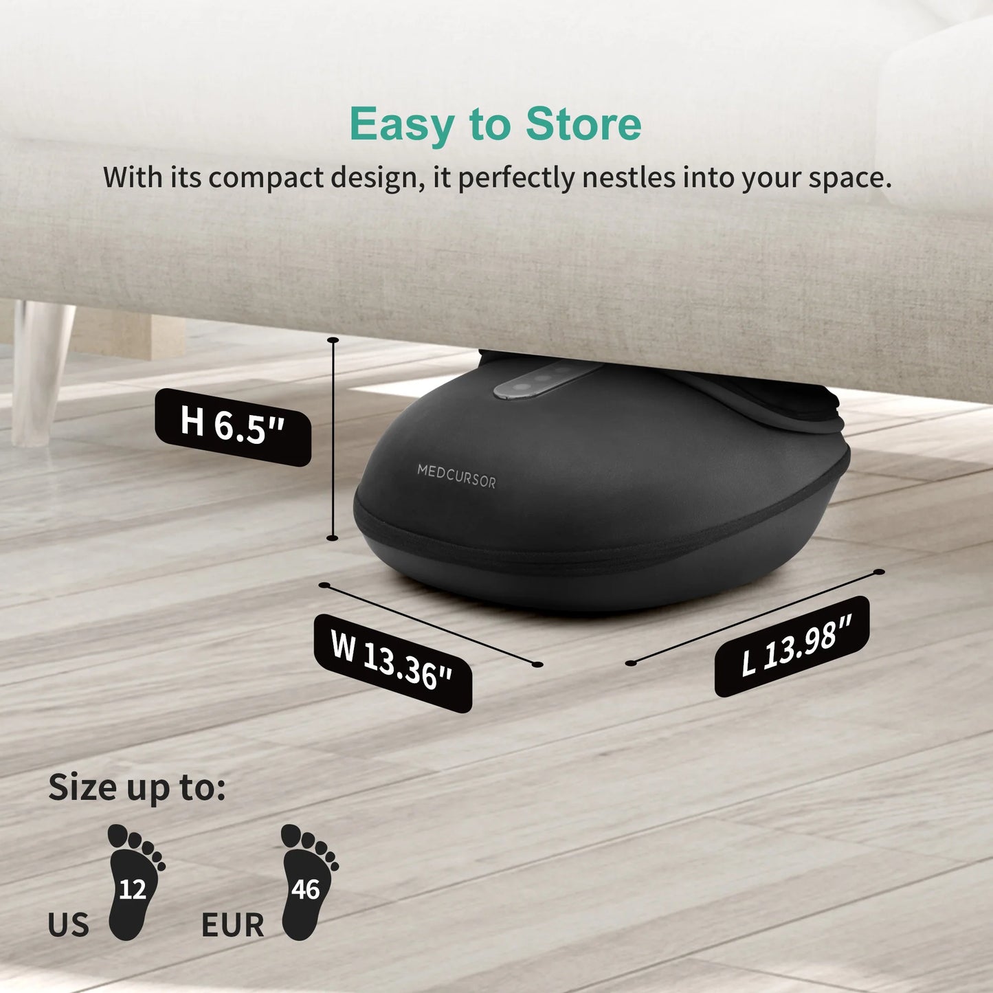 Medcursor Foot Massager Heating Shiatsu Kneading Roller