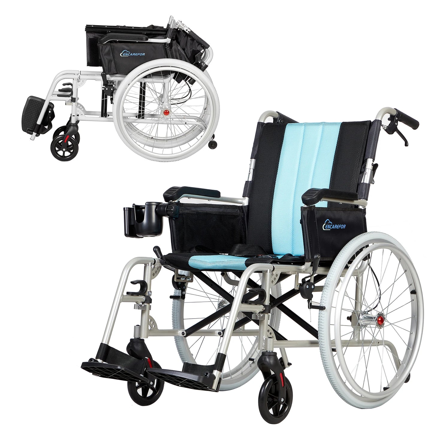 YUXINFolded Ultra Lightweight Magnesium Wheelchair