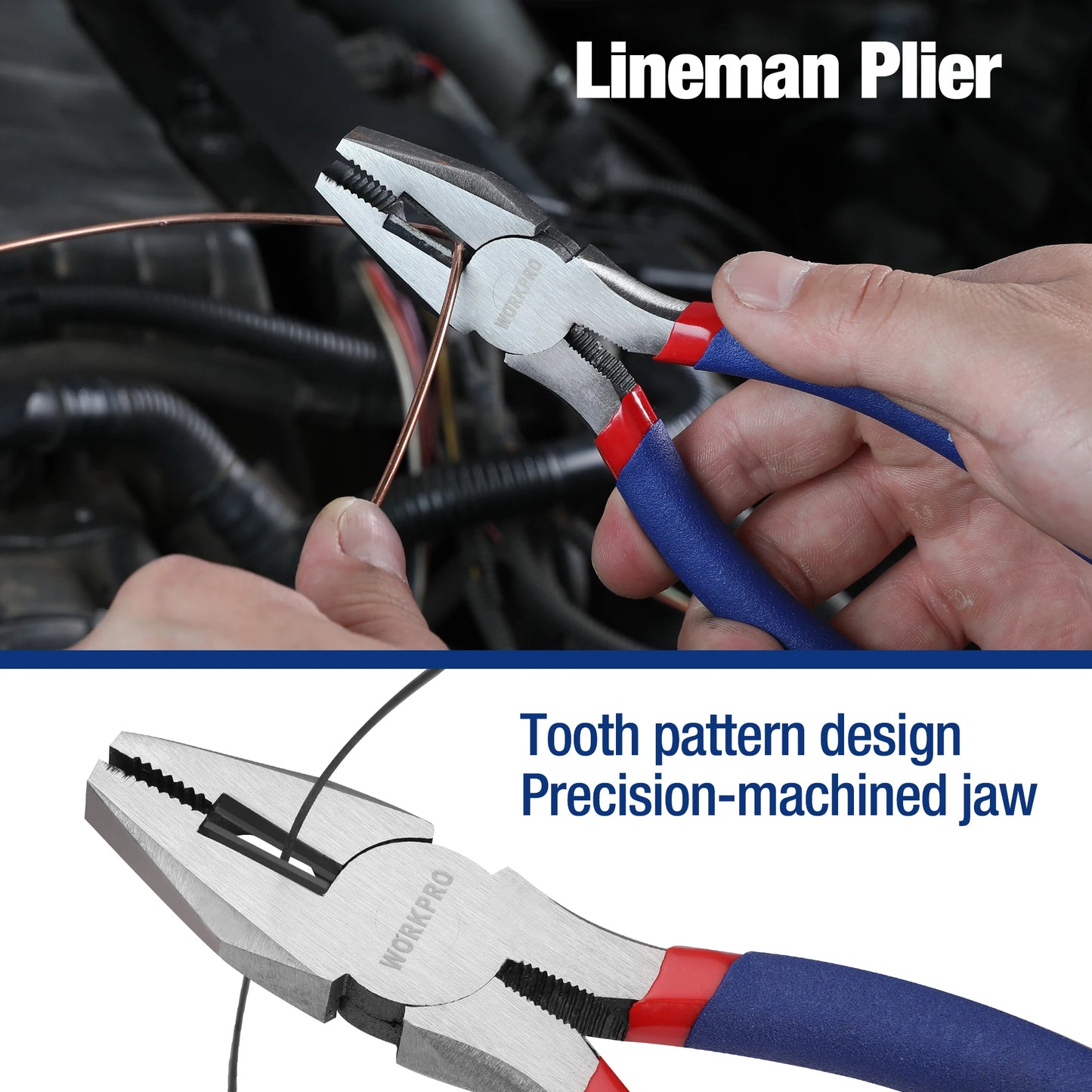 WORKPRO 7-piece  Pliers Set with Groove Joint, Long Nose, Slip Joint, Linesman and Diagonal Pliers for DIY