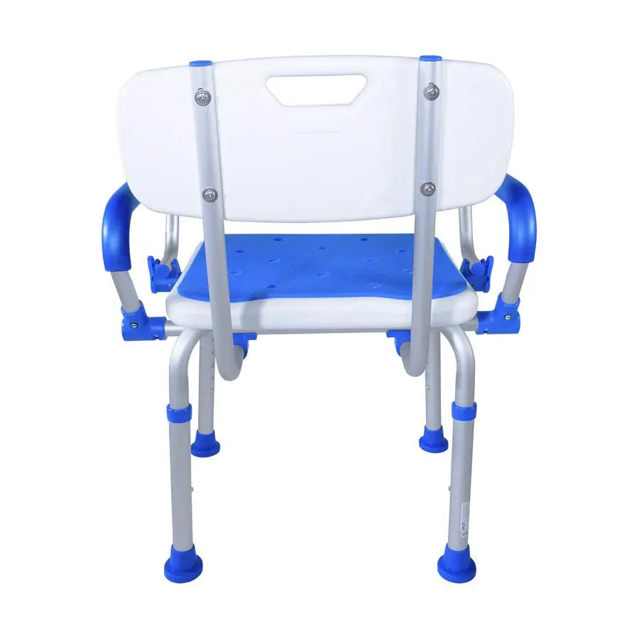 Shower Safety Chair With Backrest And Adjustable Armrests Foam Padded