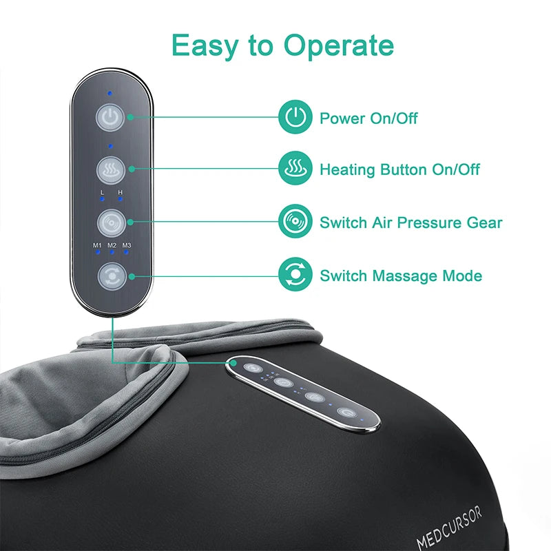 Medcursor Foot Massager Heating Shiatsu Kneading Roller