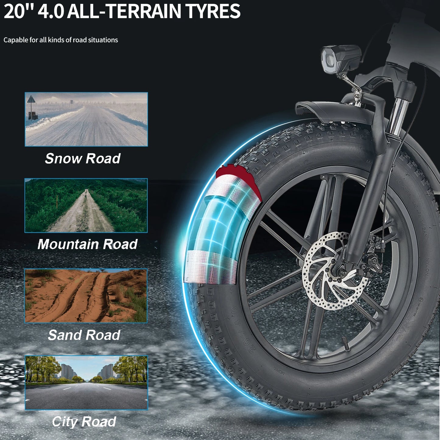 Kickwey L20 Folding Electric Bicycle 1000W Motor 48V