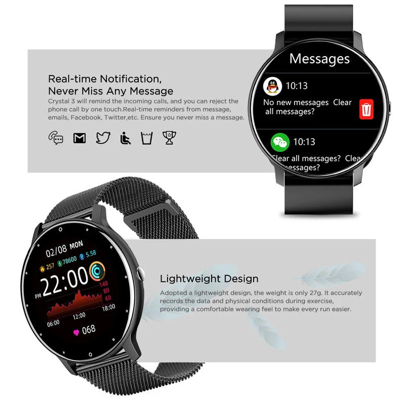 LIGE Smart Watch For Women Full Touch Screen Fitness