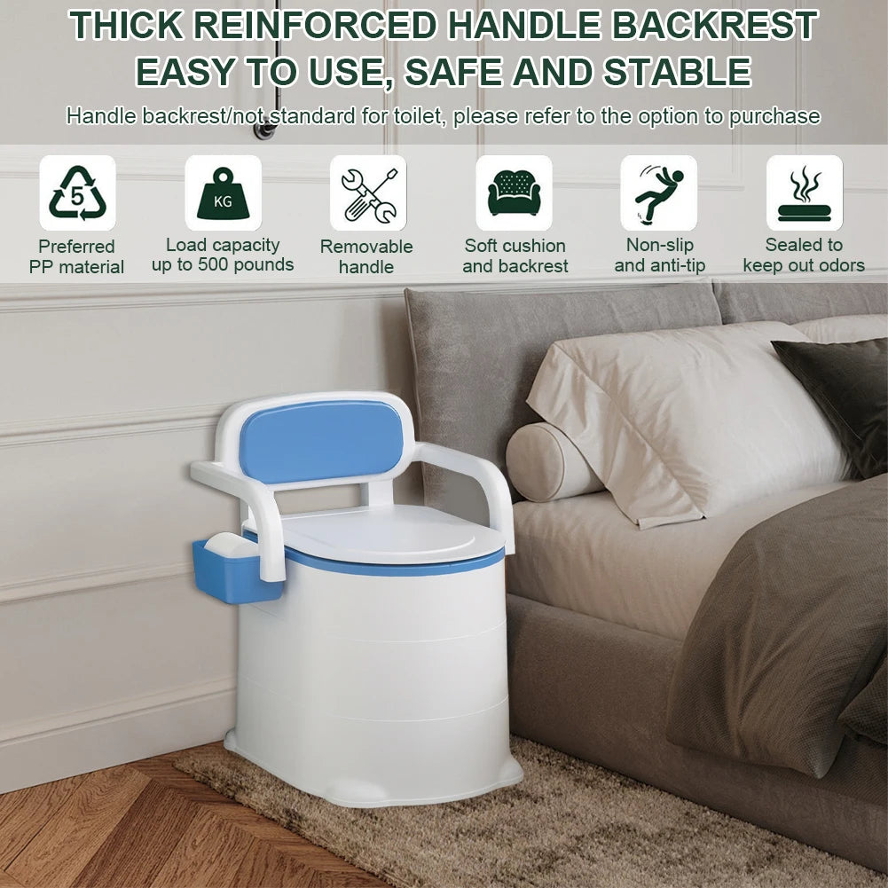 Portable Bedside Commode With Armrests Potty Chair For Elderly