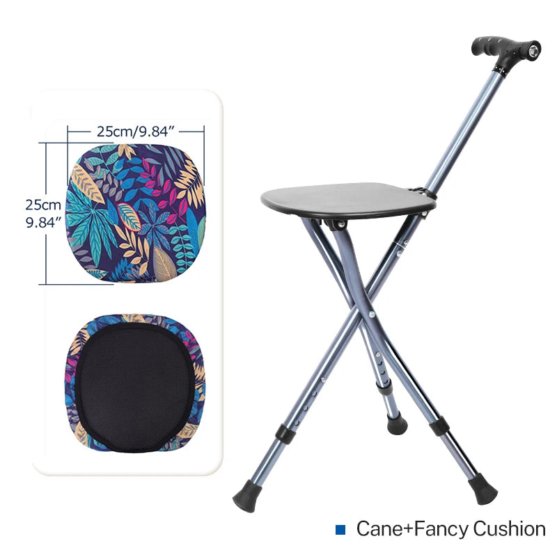 Lefeke Walking Cane With Chair For Elderly Mobility Aid
