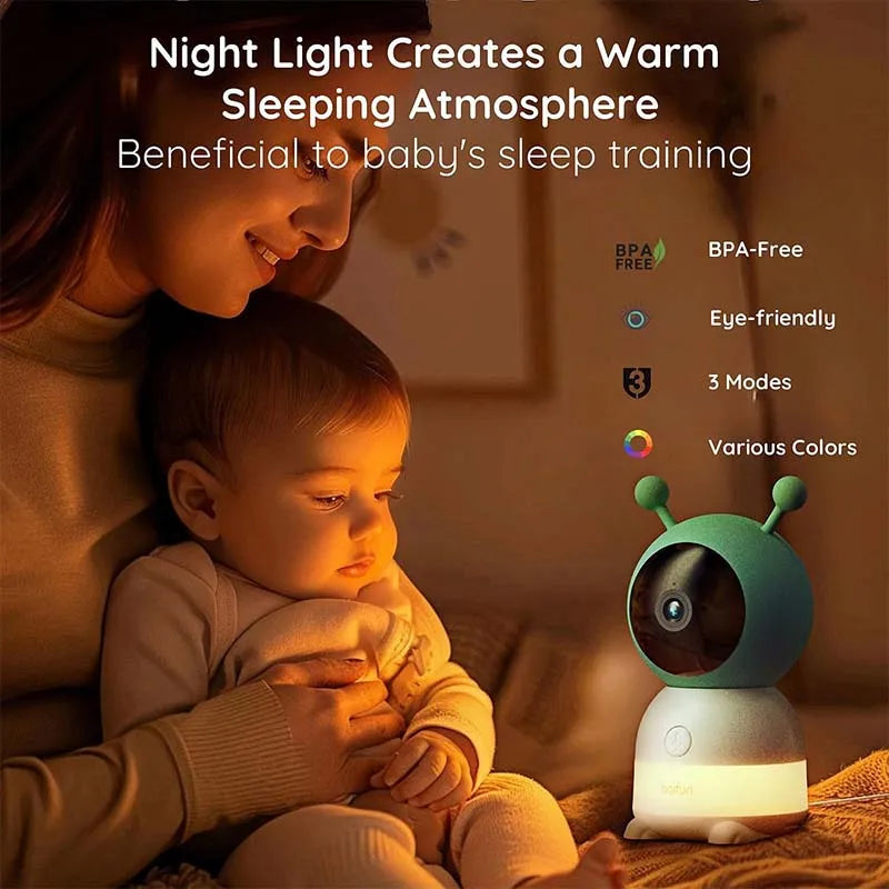 BOIFUN 2K Baby Monitor Camera With 360 Rotation And App