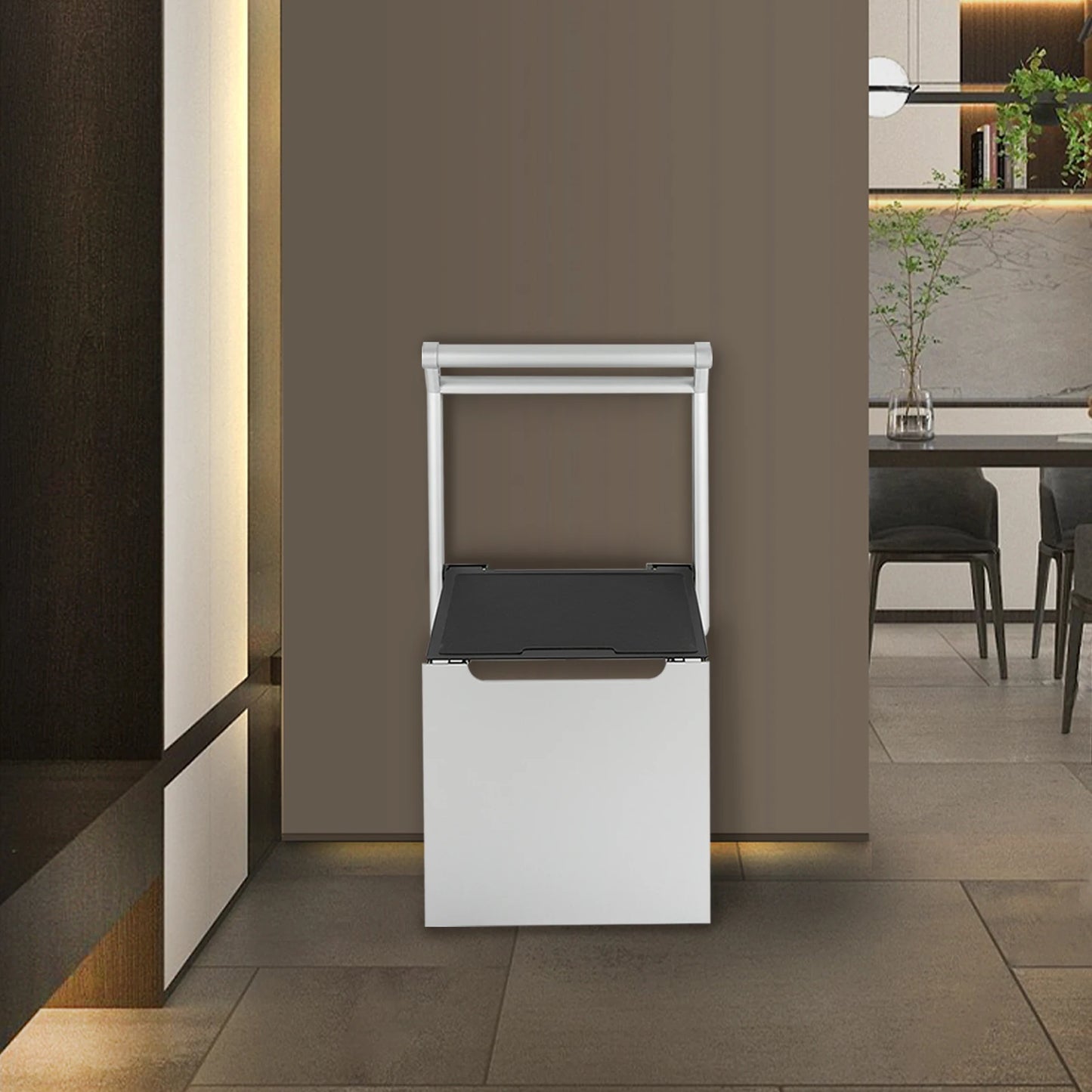 Bymaocar Wall Mounted Shower Stool 90 Degree Folding Back Bench