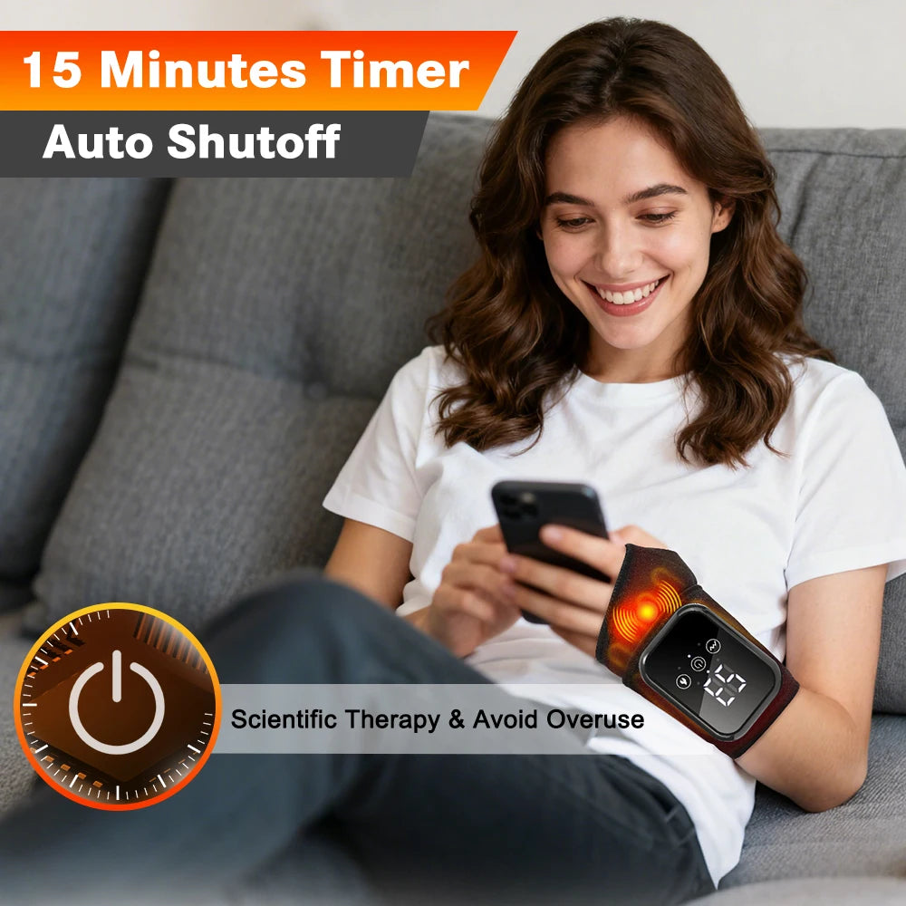Agdoad Electric Heating Wrist Massager Wrap With Vibration