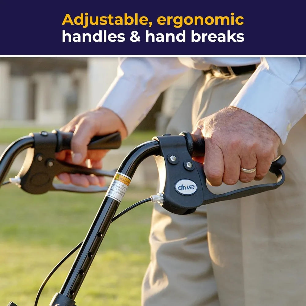 Four Wheel Rollator Walker With Seat Height Adjustable