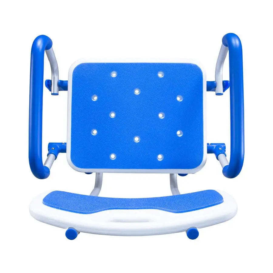 Shower Safety Chair With Backrest And Adjustable Armrests Foam Padded