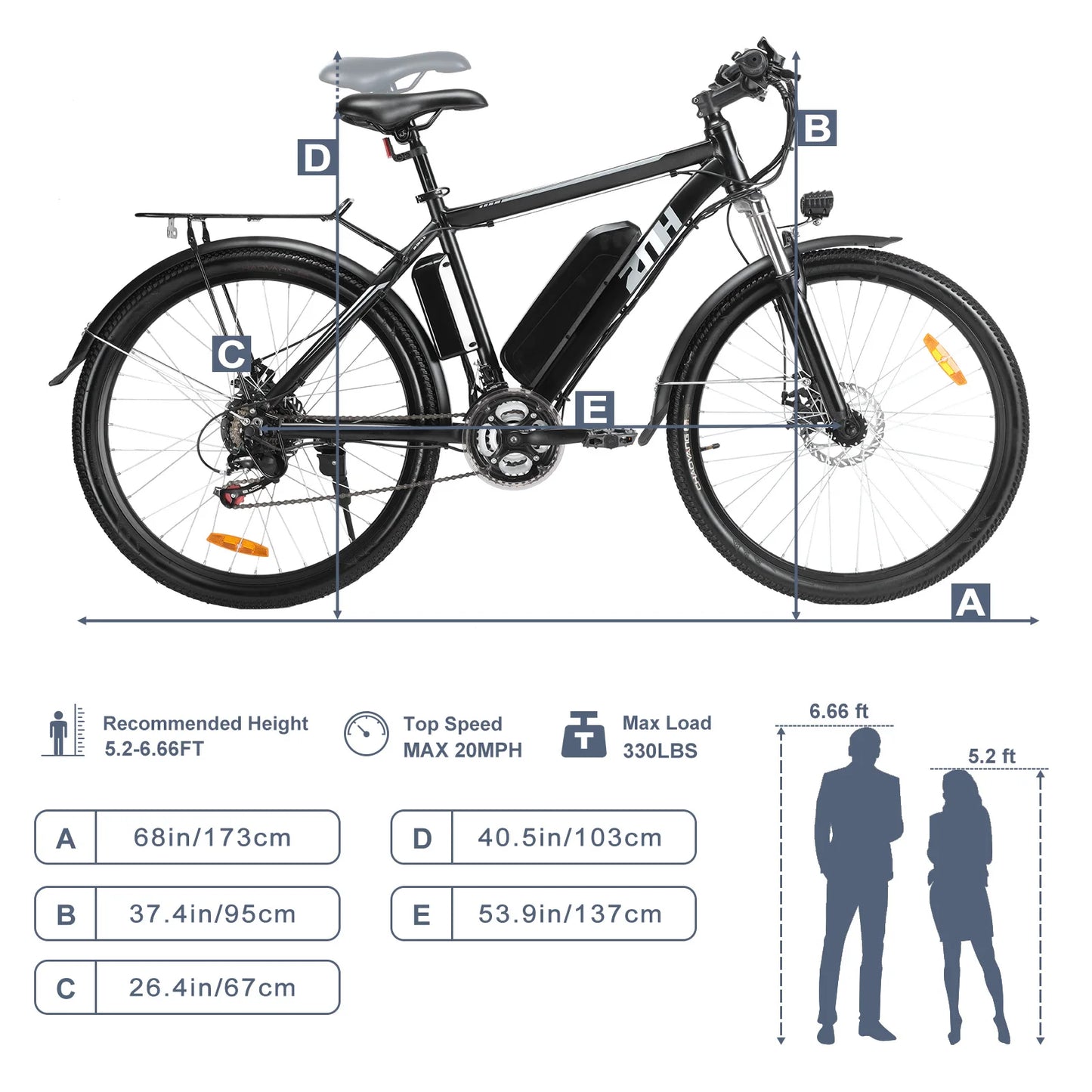 ZNH 1000W Peak Electric Mountain Bike Removable Battery 48V