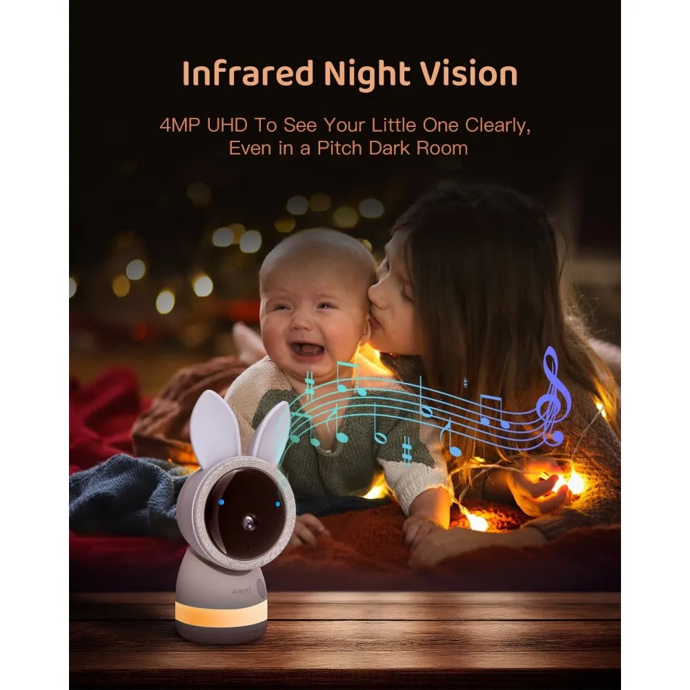 Kankeirr 4MP WiFi Baby Monitor With Night Vision And 2 Way Audio