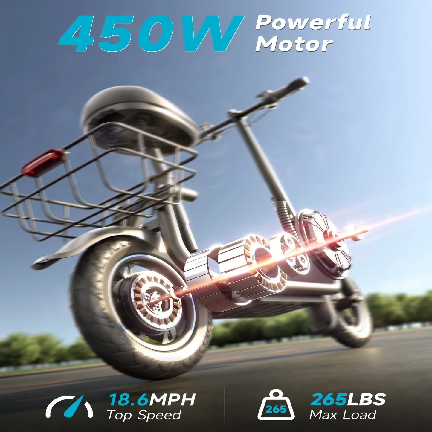 GYROOR Electric Scooter 450W LCD Display 22 Mile Range