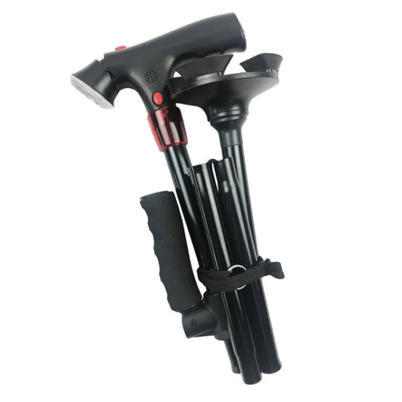 FujianChoice LED Alarm Folding Cane With Light And Handle