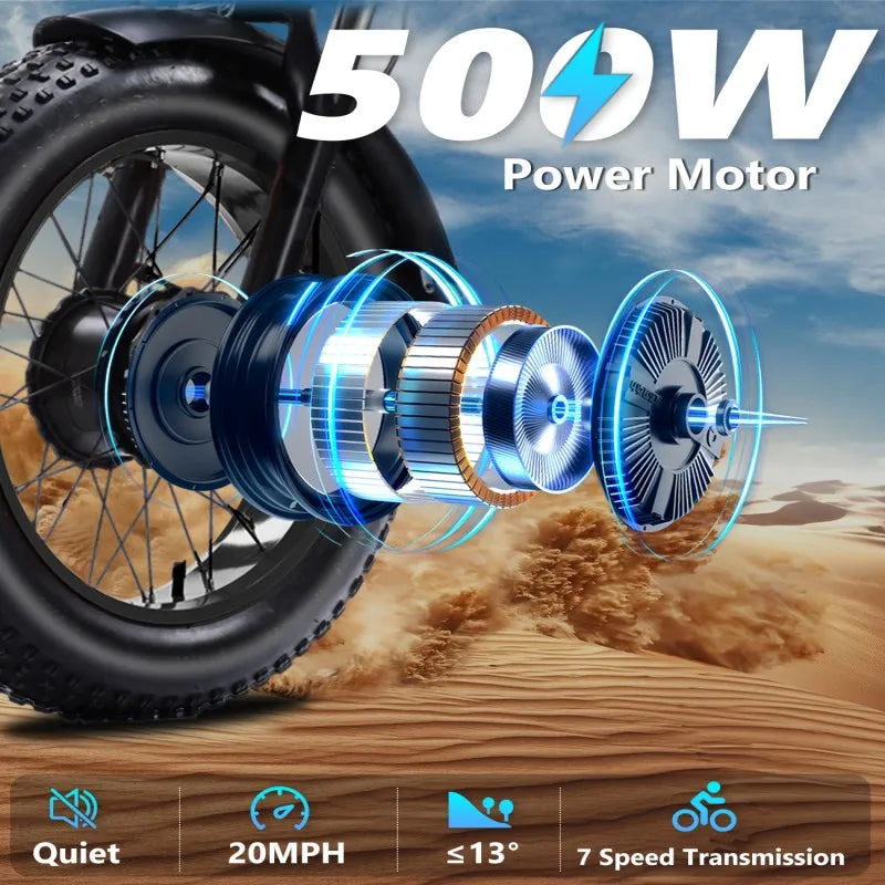 BROOBEY 500W Electric Tricycle For Adults Fat Tire 3 Wheel