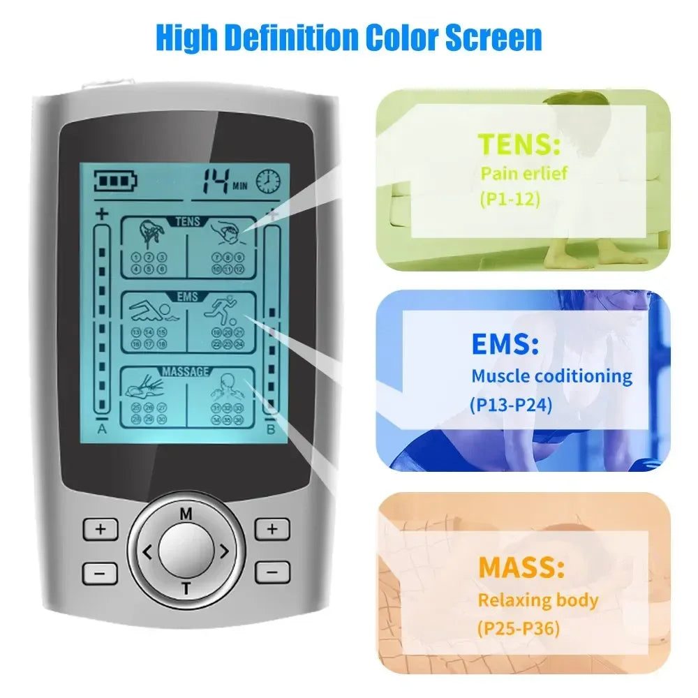 Electronic EMS Tens Unit Muscle Stimulator With 36 Modes For Body Massage