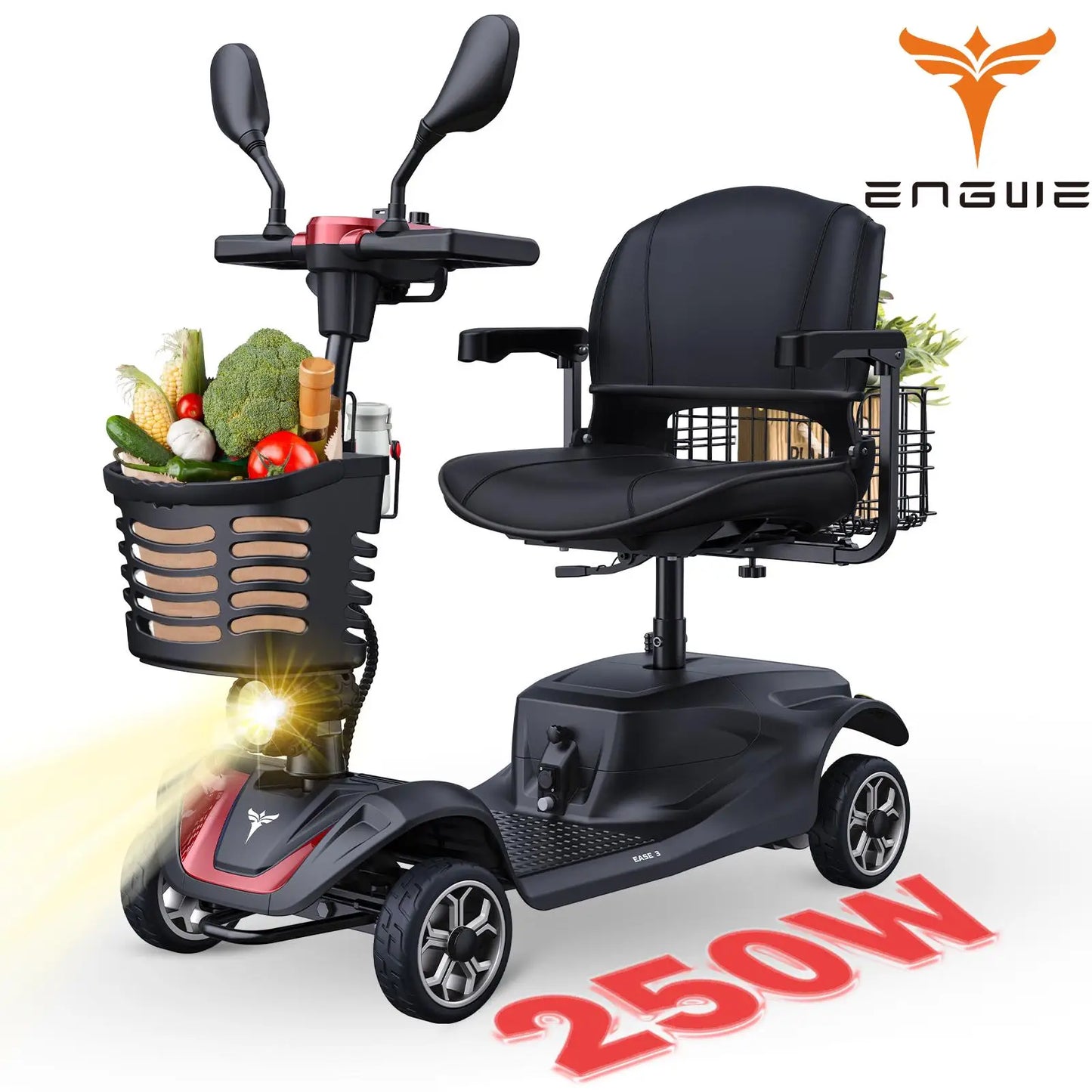 ENGWE Four Wheel Mobility Scooter 250W Motor 5.6 MPH