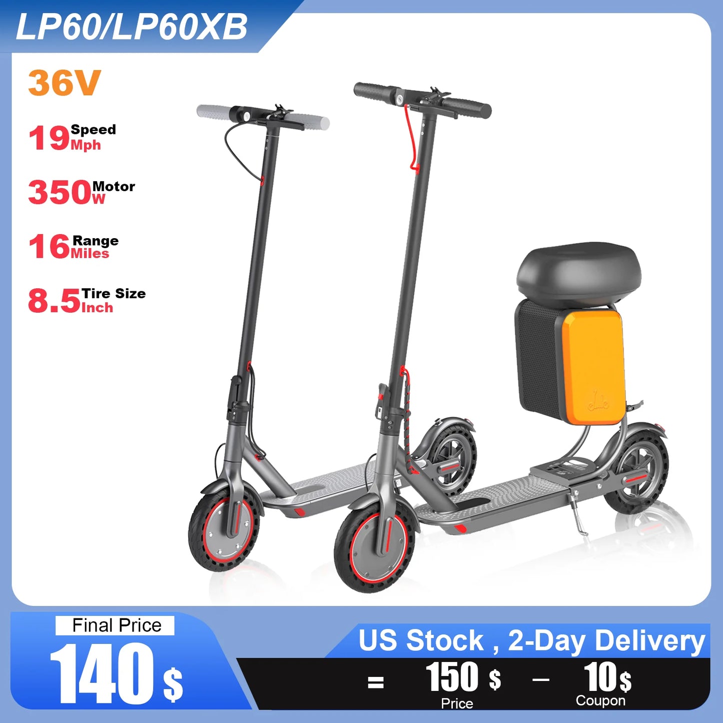 AOVOPRO LP60 Electric Scooter 19 Mph 350W Foldable