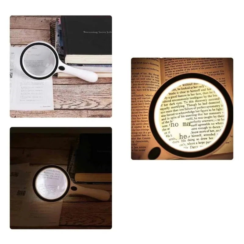 FUCHU Handheld Illuminated Magnifier 5X 10X Lenses