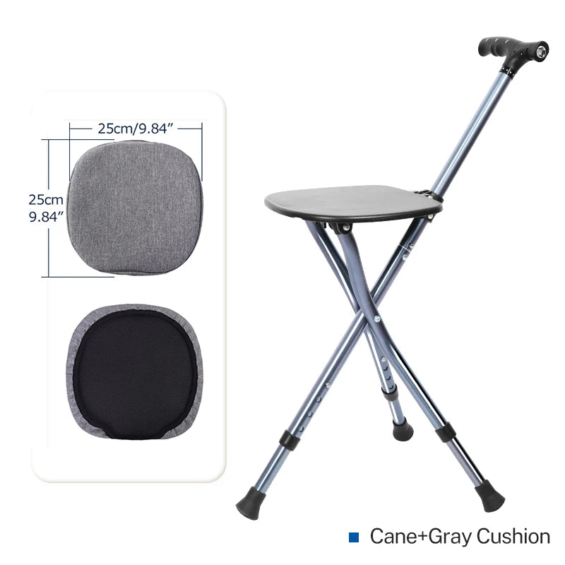 Lefeke Walking Cane With Chair For Elderly Mobility Aid