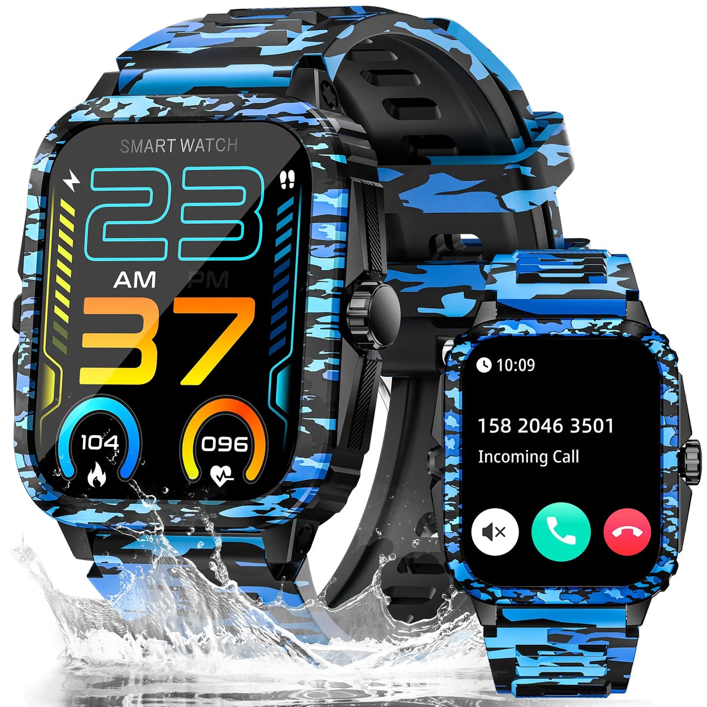 LaNikar Smart Watch 3ATM Waterproof Tracker With Heart Rate Bluetooth