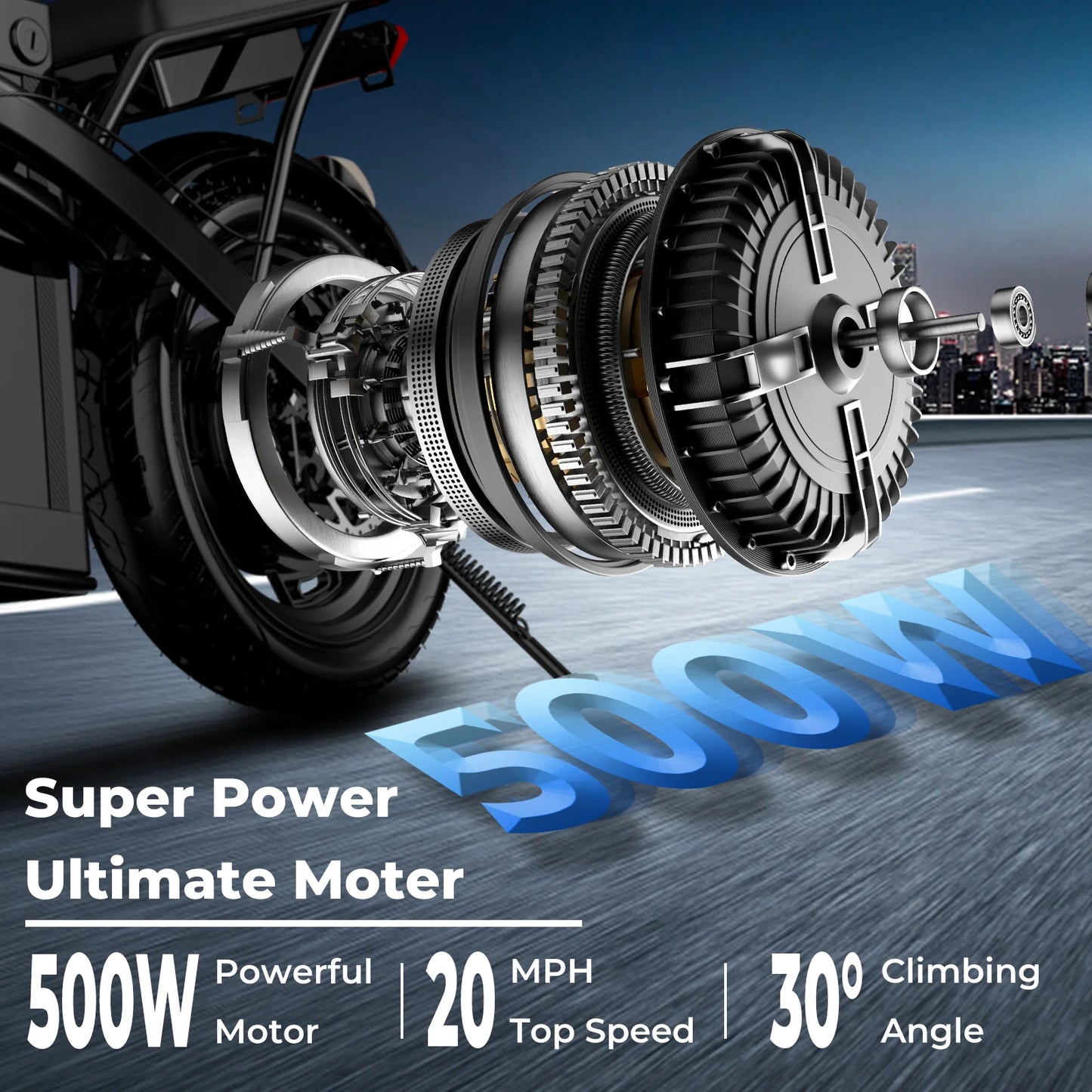 LELEKUAI 500W Adult Electric Bike Folding 20 MPH Battery