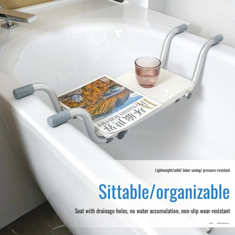 Adjustable Anti Slip Bathtub Chair With Multifunctional Shelf