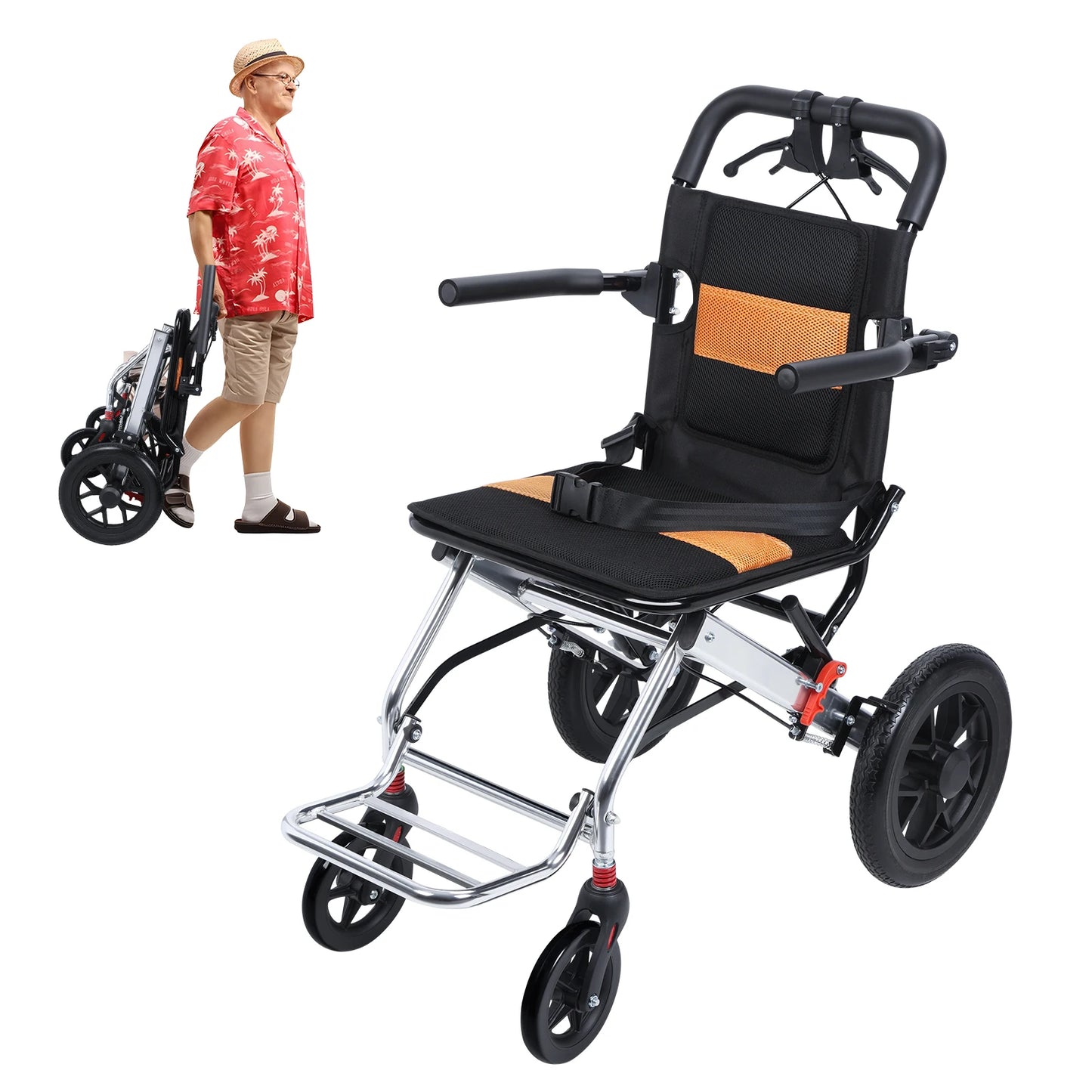Origin Lightweight Foldable Wheelchair With Handbrake